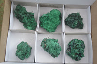 Natural Chatoyant Silky Malachite Specimens  x 6 From Kasompe, Congo - Toprock Gemstones and Minerals 