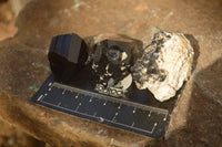 Natural Schorl Black Tourmaline Specimens With Hyalite On Some x 14 From Erongo, Namibia