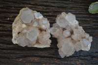 Natural Cascading White Phantom Smokey Quartz Clusters  x 2 From Luena, Congo - Toprock Gemstones and Minerals 