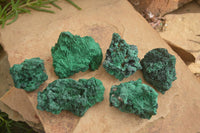 Natural Chatoyant Silky Malachite Specimens  x 6 From Kasompe, Congo - Toprock Gemstones and Minerals 