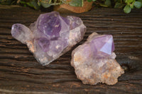 Natural Jacaranda Amethyst Clusters x 2 From Zambia