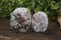 Polished Rubellite Pink Tourmaline Matrix Standing Free Forms x 2 From Namibia