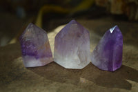 Polished Small Window Amethyst Points x 12 From Ankazobe, Madagascar