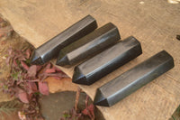 Polished  Black Basalt Points  x 3 From Antsirabe, Madagascar