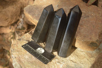 Polished  Black Basalt Points  x 3 From Antsirabe, Madagascar