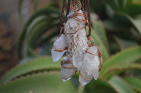 Natural Copper Wire Wrapped Sugar Pineapple Clear Quartz Crystals  x 6 From Madagascar