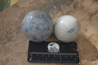 Polished Blue Spotted Spinel Quartz Spheres  x 6 From Madagascar - Toprock Gemstones and Minerals 