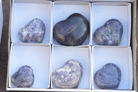 Polished Mixed Colour Intensity Purple Mica Lepidolite Hearts  x 6 From Madagascar - TopRock