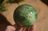 Polished  Green Chrysoprase Spheres  x 3 From Ambatondrazaka, Madagascar