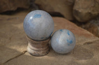 Polished Blue Spotted Spinel Quartz Spheres  x 6 From Madagascar - Toprock Gemstones and Minerals 