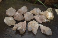 Natural Cascading White Phantom Smokey Quartz Crystal Clusters  x 13 From Luena, Congo - Toprock Gemstones and Minerals 