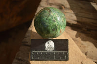 Polished  Green Chrysoprase Spheres  x 3 From Ambatondrazaka, Madagascar