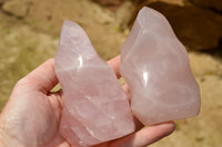 Polished Pink Rose Quartz Flames  x 4 From Ambatondrazaka, Madagascar - TopRock