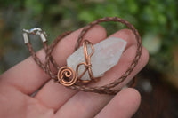 Natural Copper Wire Wrapped Sugar Pineapple Clear Quartz Crystals  x 6 From Madagascar