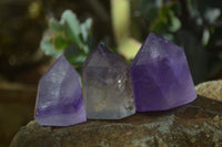 Polished Small Window Amethyst Points x 12 From Ankazobe, Madagascar