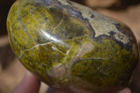 Polished Green Opal Standing Free Forms  x 2 From Madagascar