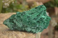 Natural Chatoyant Silky Malachite Specimens  x 3 From Congo - Toprock Gemstones and Minerals 