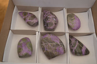 Polished  Stichtite & Serpentine Standing Free Forms x 6 From Barberton, South Africa