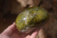 Polished Green Opal Standing Free Forms  x 2 From Madagascar