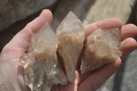 Natural Cascading White Phantom Smokey Quartz Crystal Clusters  x 13 From Luena, Congo - Toprock Gemstones and Minerals 