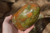 Polished Green Opal Standing Free Forms  x 2 From Madagascar