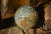 Polished  Green Chrysoprase Spheres  x 3 From Ambatondrazaka, Madagascar