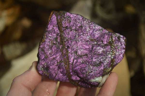 Natural Metallic Purpurite Cobbed Specimens x 3 From Erongo, Namibia