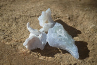 Natural Etched Blue Chalcedony Specimens  x 35 From Nsanje, Malawi