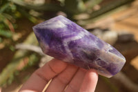 Polished  Stunning Chevron Amethyst Points x 6 From Zambia