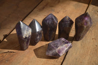 Polished Dark Purple Amethyst Points x 6 From Zambia