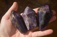 Polished Dark Purple Amethyst Points x 6 From Zambia