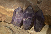 Polished Dark Purple Amethyst Points x 6 From Zambia