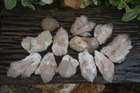 Natural Cascading White Phantom Smokey Quartz Clusters  x 12 From Luena, Congo - Toprock Gemstones and Minerals 