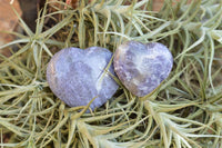 Polished Mixed Colour Intensity Purple Mica Lepidolite Hearts  x 6 From Madagascar - TopRock