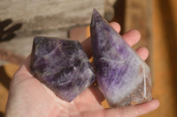 Polished  Stunning Chevron Amethyst Points x 6 From Zambia