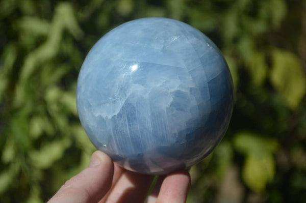 Polished Blue Calcite Sphere  x 1 From Ihadilalana, Madagascar