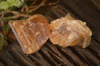 Natural Honey Aragonite Etched & Cobbed Pieces  x 12 From Namibia