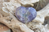 Polished Mixed Colour Intensity Purple Mica Lepidolite Hearts  x 6 From Madagascar - TopRock