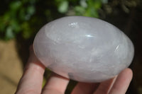 Polished Blue Girasol Rose Quartz Standing Free Forms x 2 From Madagascar