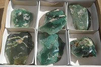 Polished  One Side Polished Emerald Mtorolite Plates  x 6 From Zimbabwe