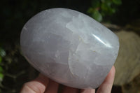 Polished Blue Girasol Rose Quartz Standing Free Forms x 2 From Madagascar