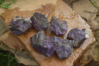 Natural Metallic Purpurite Cobbed Specimens  x 6 From Erongo, Namibia - Toprock Gemstones and Minerals 