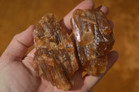 Natural Honey Aragonite Etched & Cobbed Pieces  x 12 From Namibia