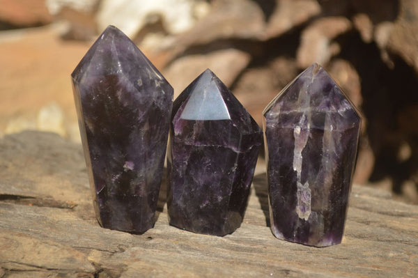 Polished Dark Purple Amethyst Points x 6 From Zambia