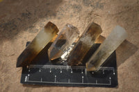 Polished Wispy Phantom Smokey Quartz Points x 20 From Madagascar