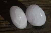 Polished Blue Girasol Rose Quartz Standing Free Forms x 2 From Madagascar