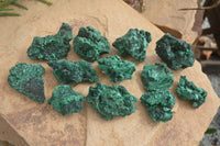 Natural Chatoyant Silky Malachite Specimens  x 12 From Kasompe, Congo - Toprock Gemstones and Minerals 