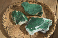 Natural Crystalline Malachite Specimens  x 3 From Congo