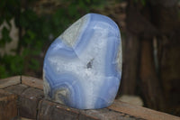 Polished Blue Lace Agate Standing Free Form  x 1 From Nsanje, Malawi - Toprock Gemstones and Minerals 