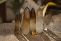 Polished Wispy Phantom Smokey Quartz Points x 20 From Madagascar